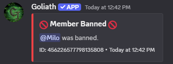 Messages shown in the Audit Punishments Channel